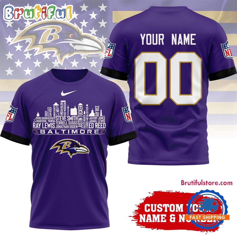 Baltimore Ravens Nfl Game Day Skyline Names Limited Edition 3D Shirt