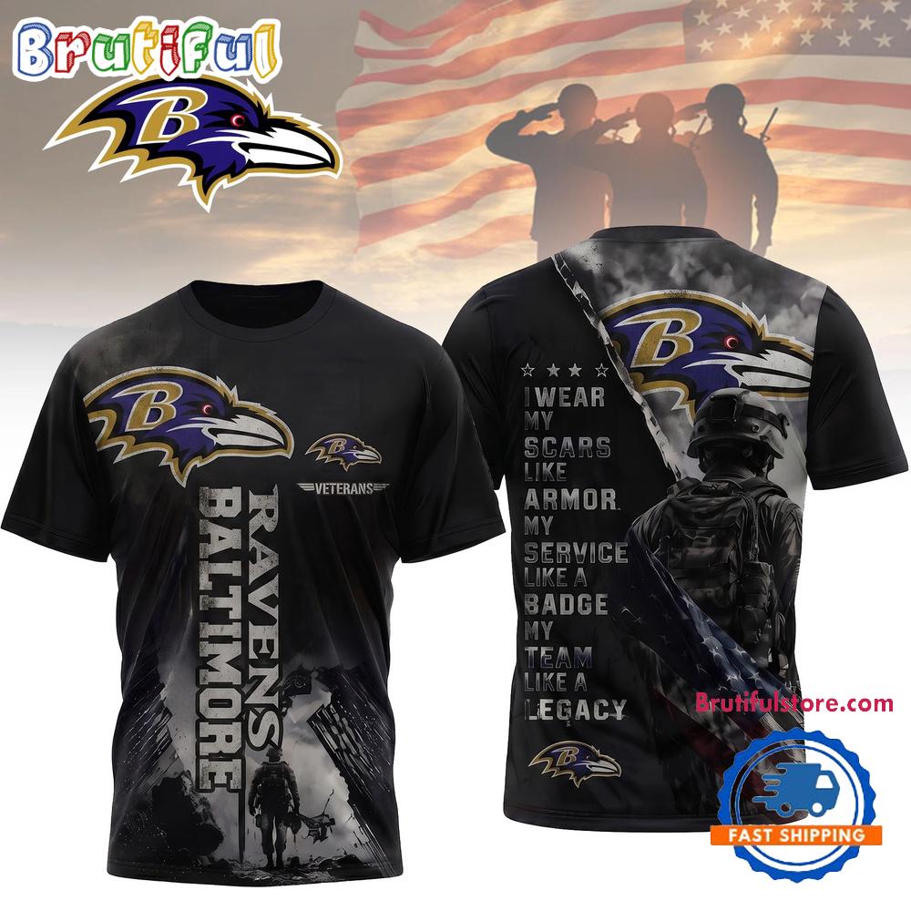 Baltimore Ravens Nfl Veterans Legacy Team 3d Shirt