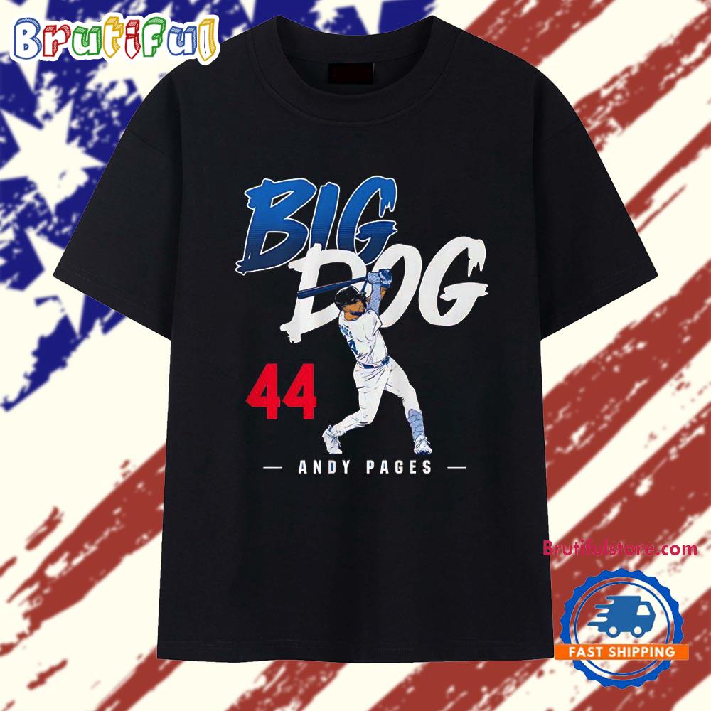Big Dog 44 Andy Pages Los Angeles Dodgers Slugger Swing T Shirt