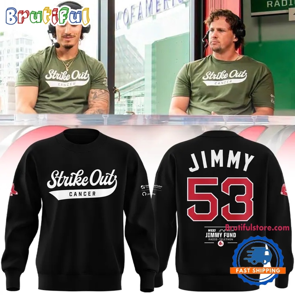 Boston Red Sox Strike Out Cancer 2026 Black Sweatshirt