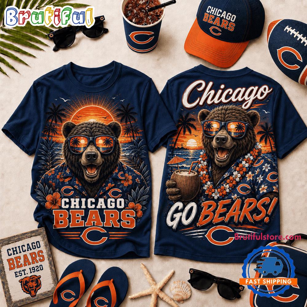 Chicago Bears 2026 Nfl Summer Tropical 3d Shirt