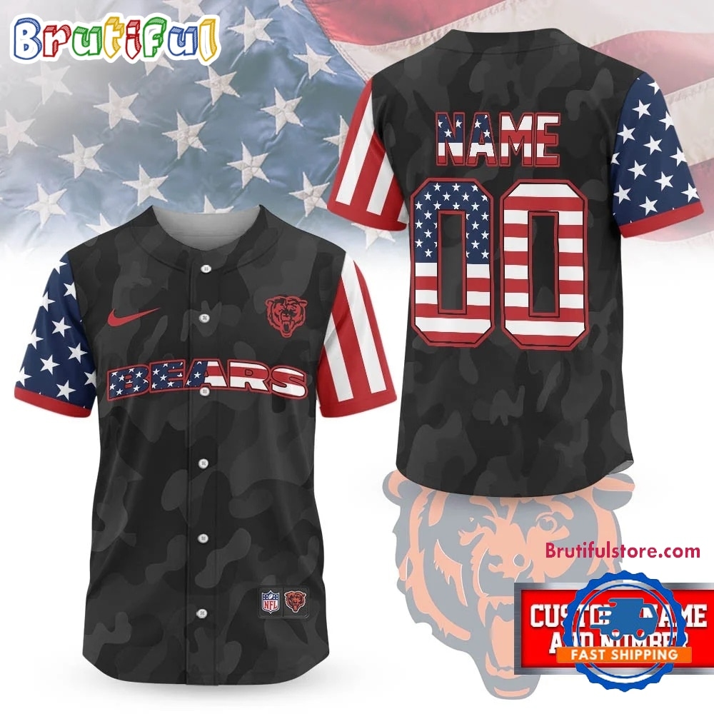 Chicago Bears Nfl American Pride Custom Baseball Jersey Shirt