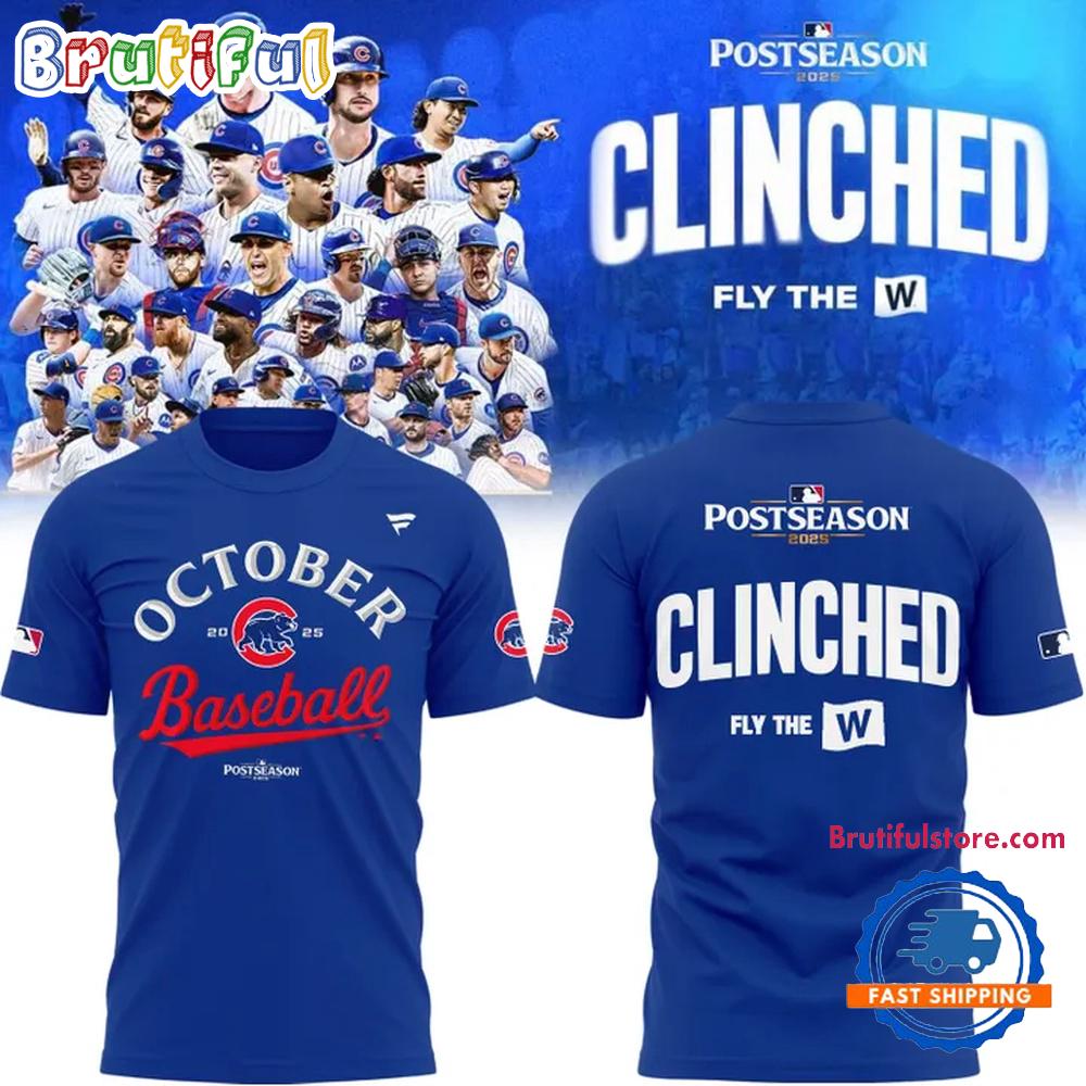 Chicago Cubs October Postseason Fly The W 3D Shirt