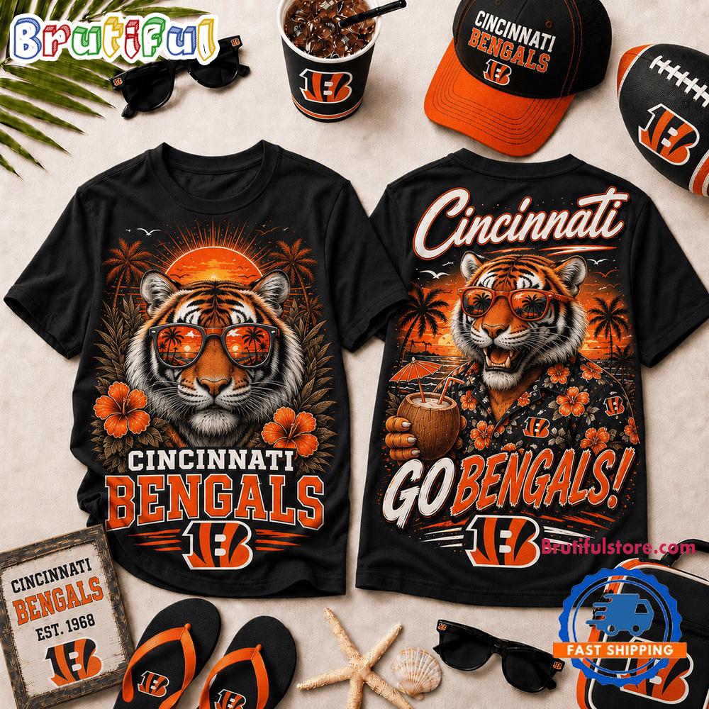 Cincinnati Bengals 2026 Nfl Summer Tropical 3d Shirt