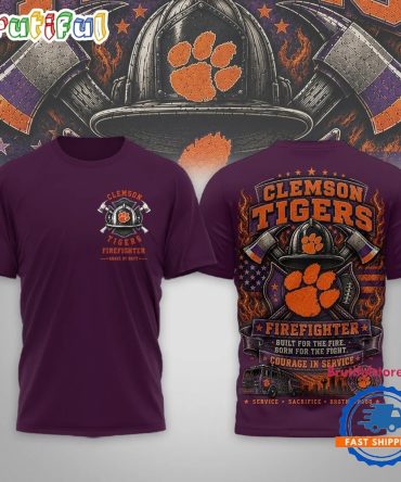 Clemson Tigers 2026 Ncaa Firefighter Built For The Fire 3D Shirt