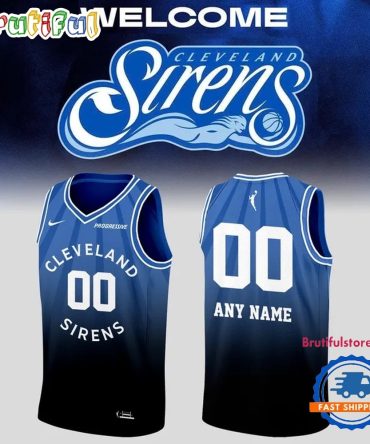Cleveland Sirens Primary Logo Custom Name And Number Basketball Jersey