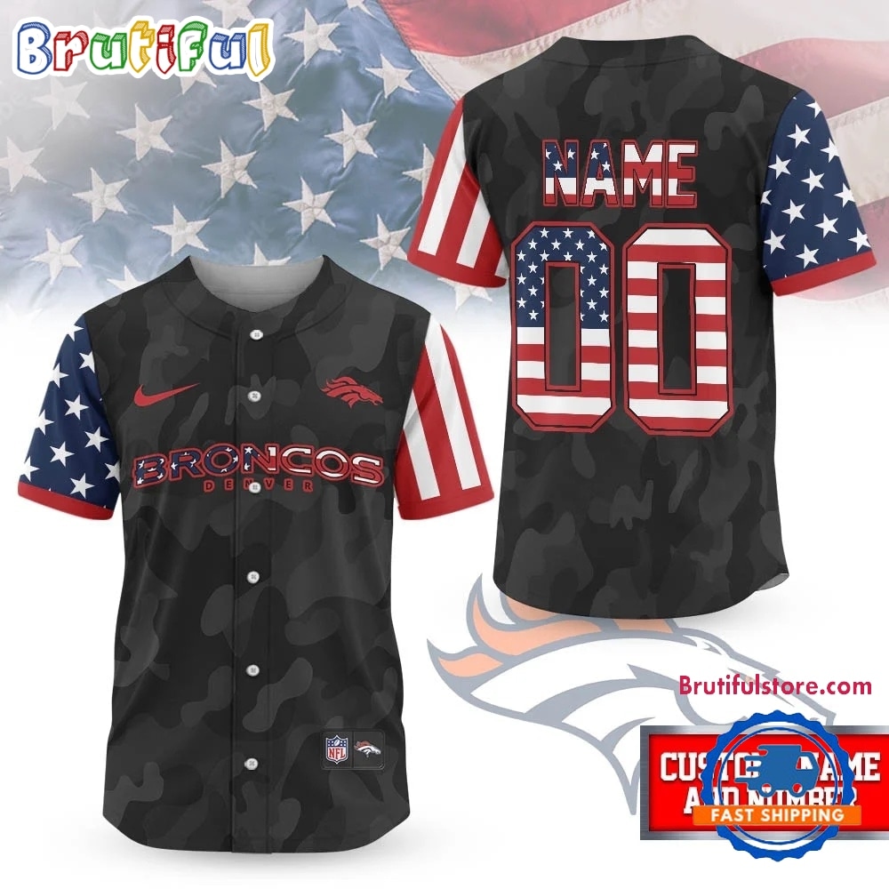 Denver Broncos Nfl American Pride Custom Baseball Jersey Shirt