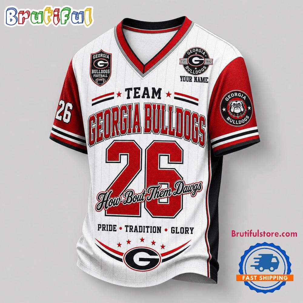 Georgia Bulldogs Ncaa Team Legacy Personalized Football Jersey