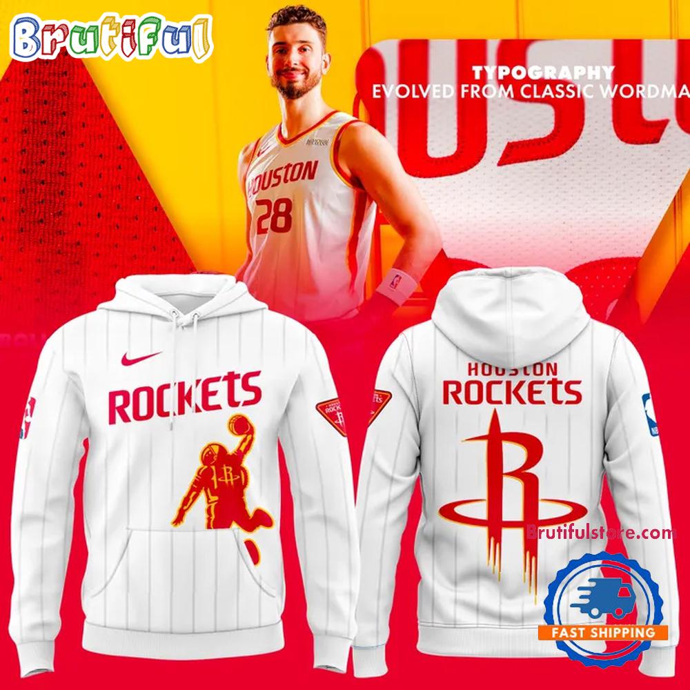 Houston Rockets Nba 2026 New Logo White Hoodie