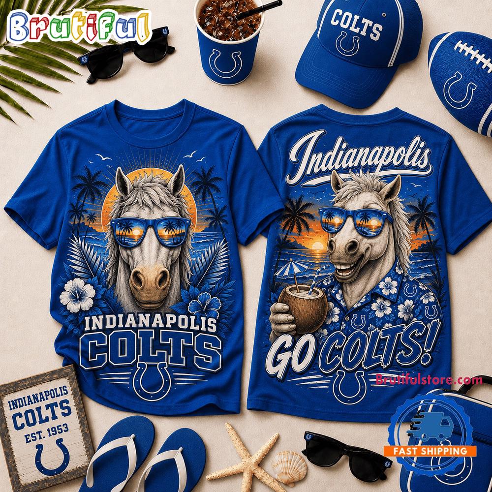 Indianapolis Colts 2026 Nfl Summer Tropical 3d Shirt