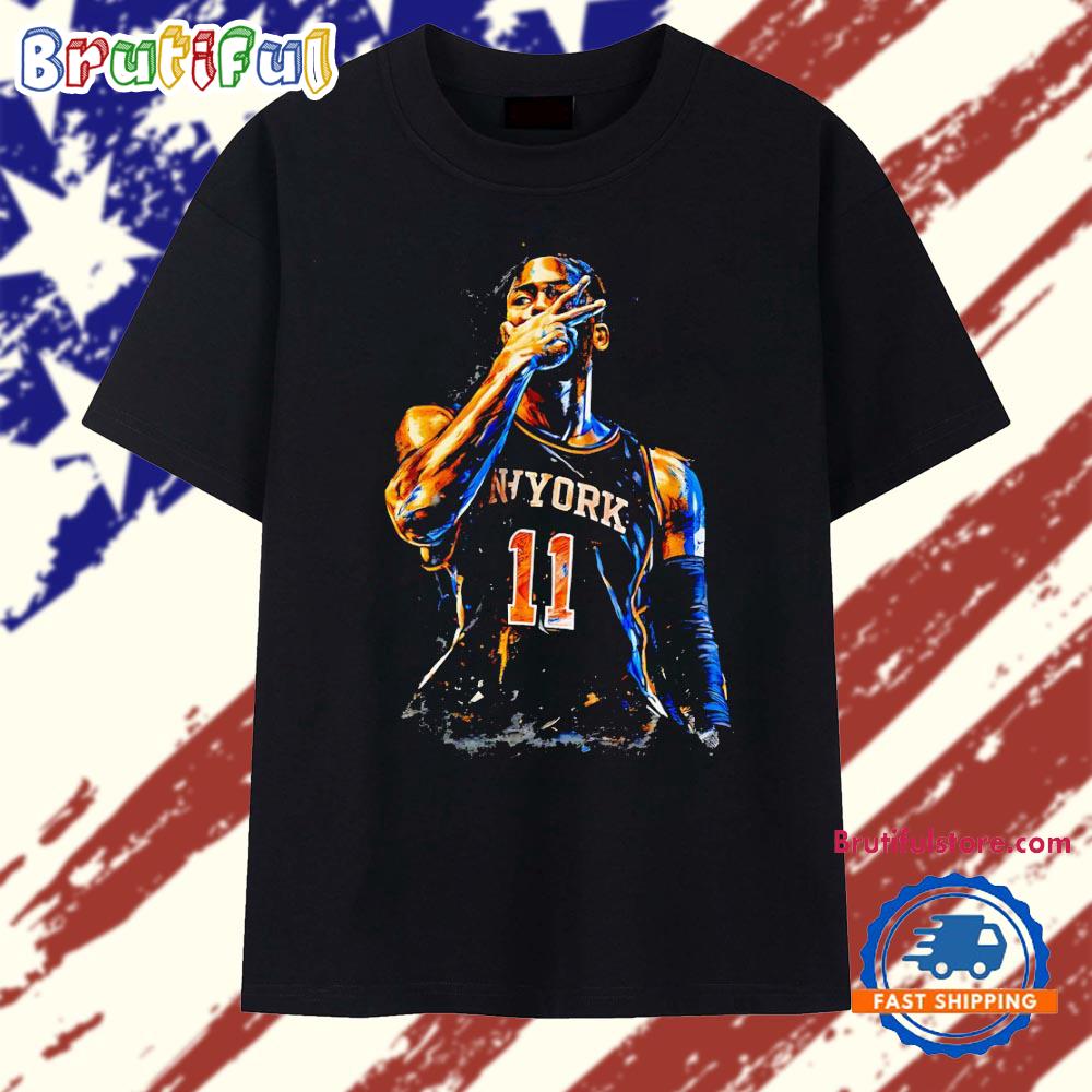 Jalen Brunson New York Knicks Nba Basketball Star Portrait T Shirt