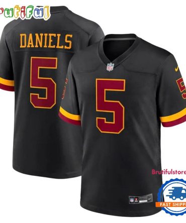 Jayden Daniels Black Washington Commanders Game Football Jersey