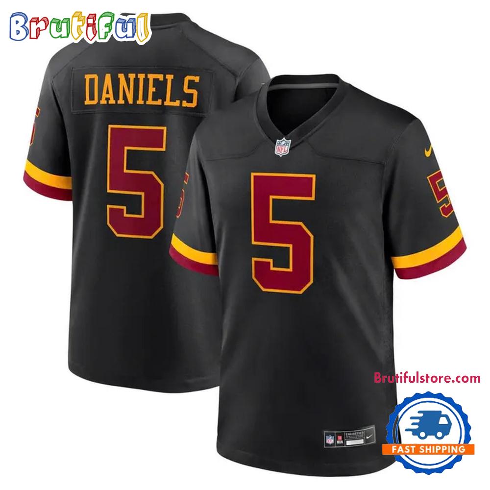Jayden Daniels Black Washington Commanders Game Football Jersey