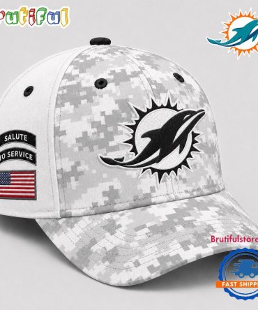 Miami Dolphins 2026 Nfl Salute To Service Digital Camo Baseball Cap