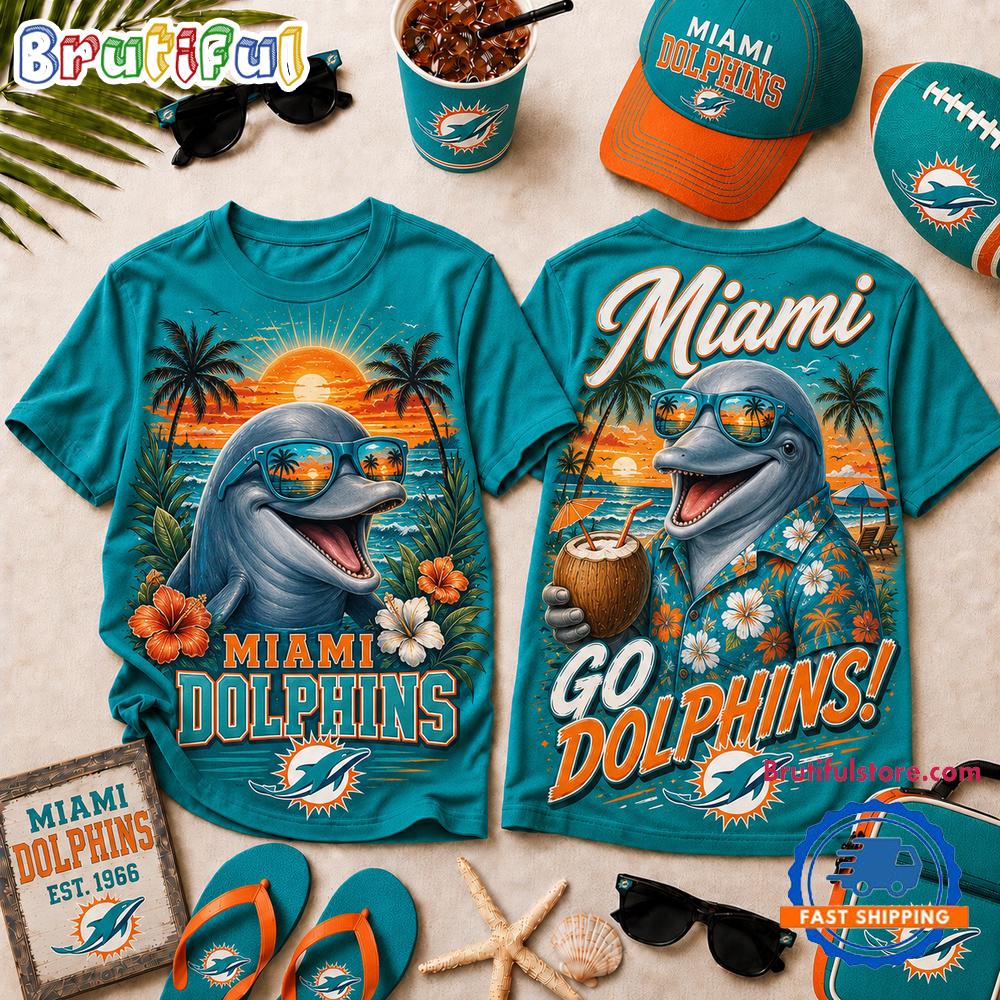 Miami Dolphins 2026 Nfl Summer Tropical 3d Shirt