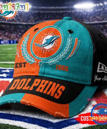 Miami Dolphins Nfl Split Color New Era Classic Cap