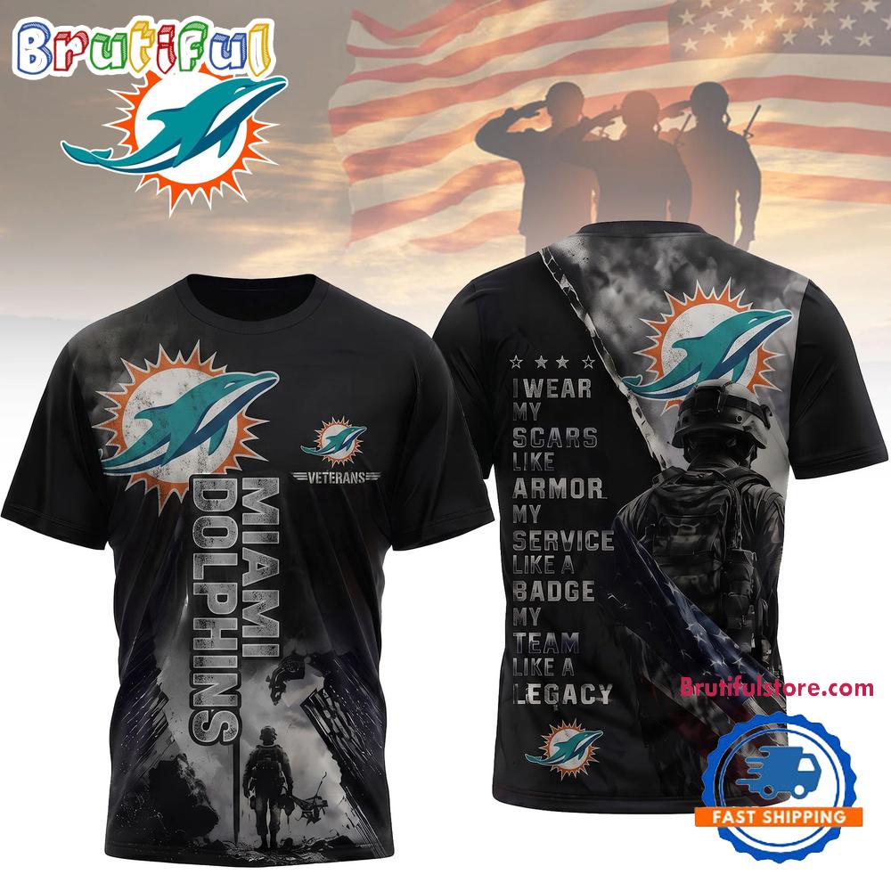 Miami Dolphins Nfl Veterans Legacy Team 3d Shirt