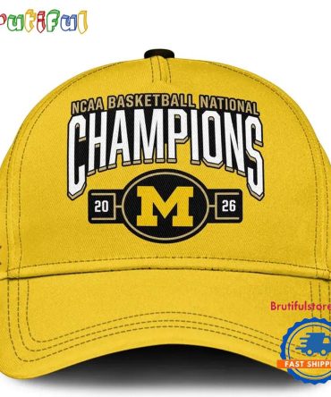 Michigan Wolverines 2026 Ncaa Men'S Basketball National Champions Yellow Cap
