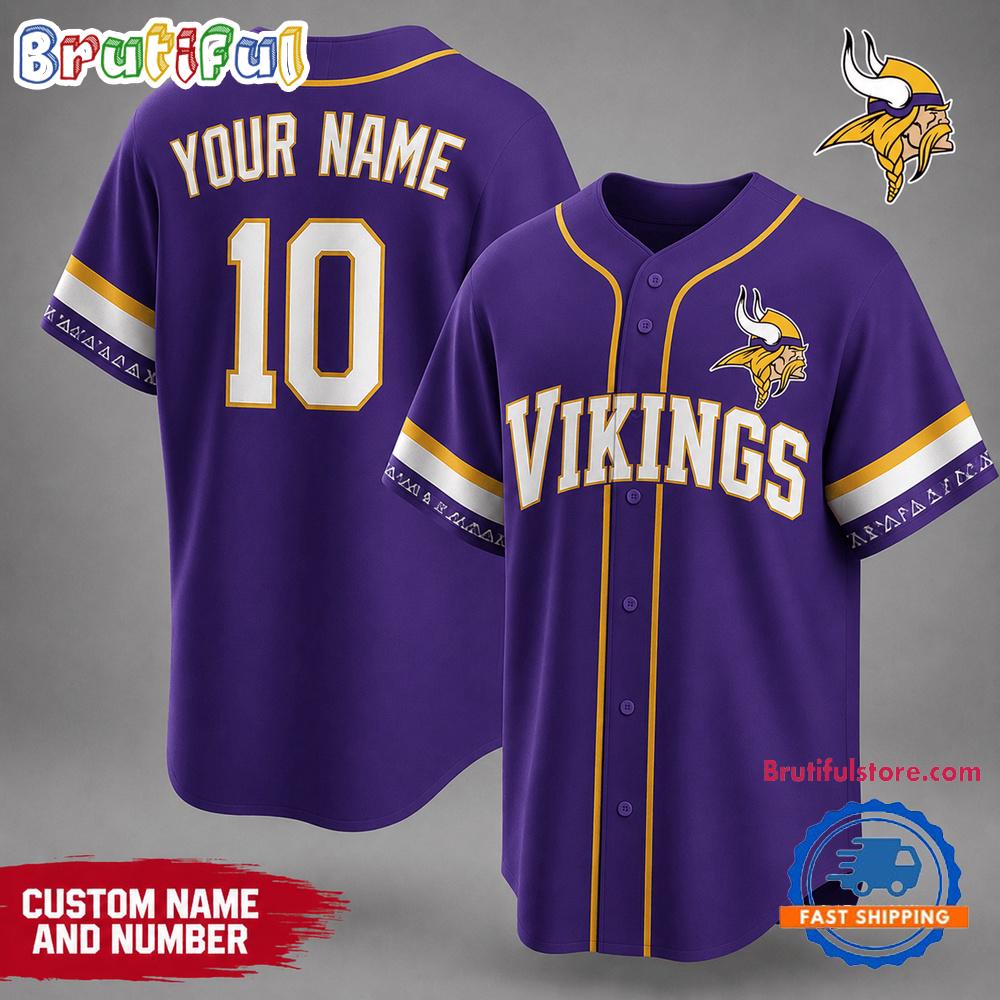 Minnesota Vikings Nfl Team Pride Baseball Jersey