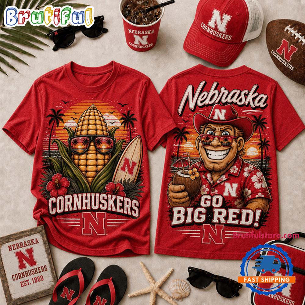 Nebraska Cornhuskers Ncaa Summer Tropical Mascot Unisex 3D Shirt