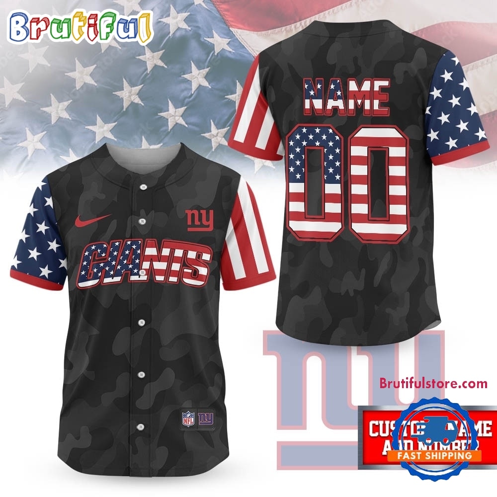 New York Giants Nfl American Pride Custom Baseball Jersey Shirt