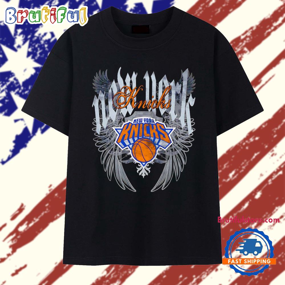 New York Knicks Basketball Wings Shield T Shirt