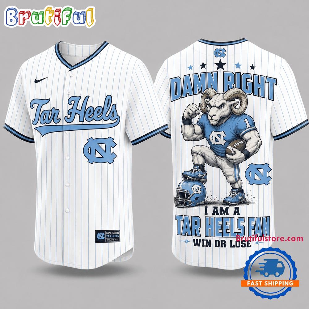 North Carolina Tar Heels Ncaa Mascot Forever Loyal Fan Baseball Jersey Shirt