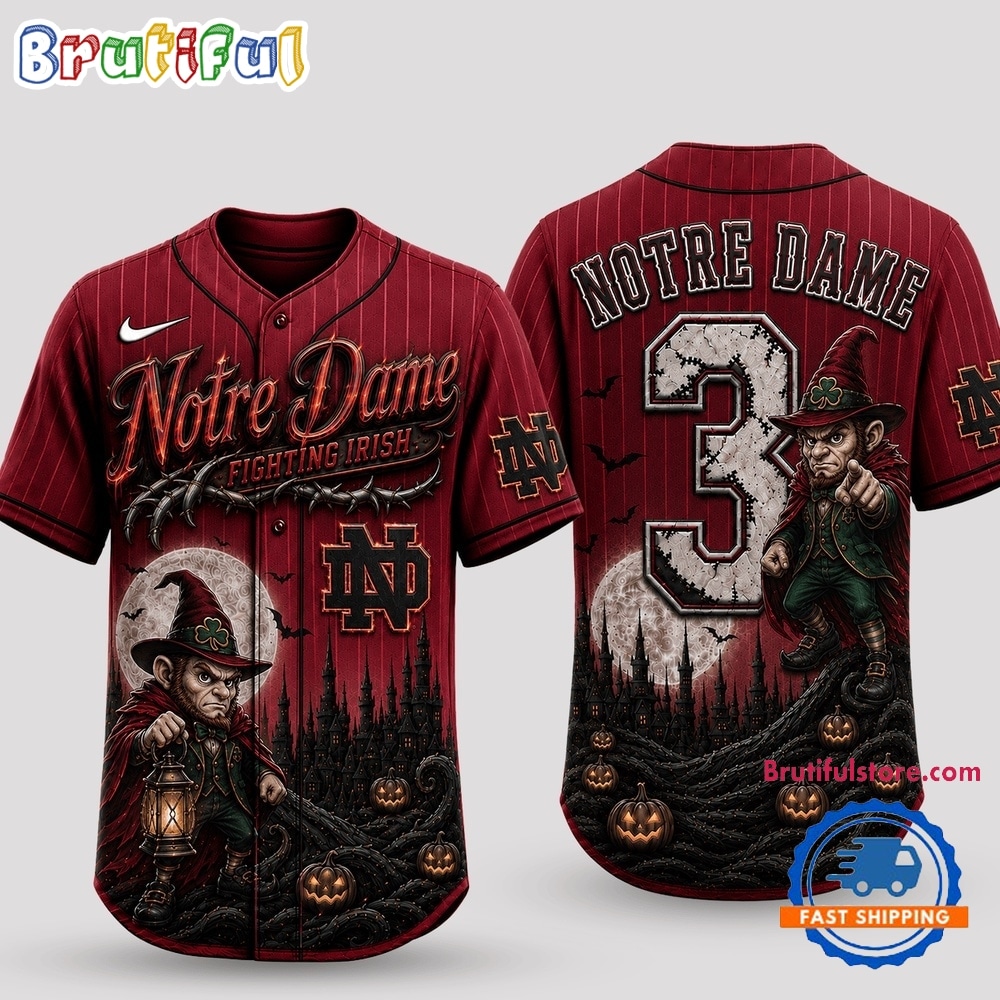 Notre Dame Fighting Irish 2026 Ncaa Spooky Mascot Halloween Personalized Baseball Jersey Shirt