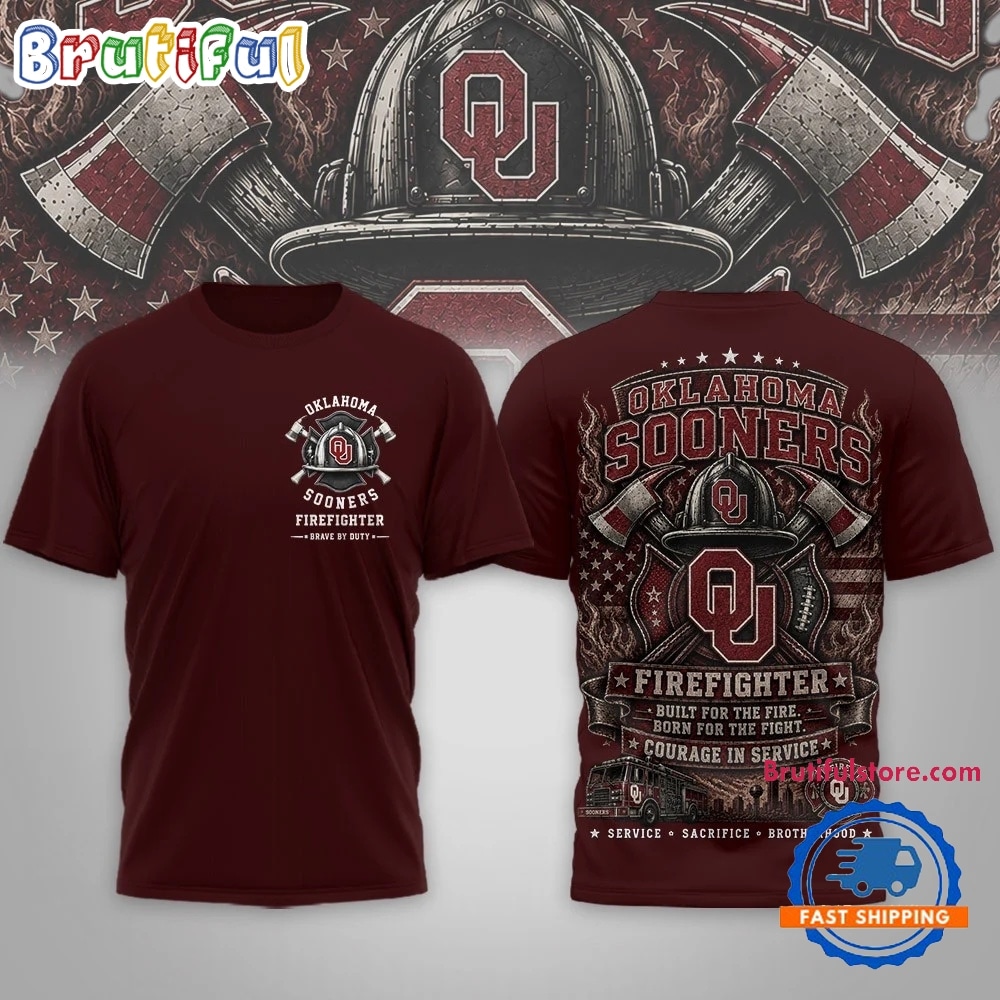 Oklahoma Sooners 2026 Ncaa Firefighter Built For The Fire 3D Shirt