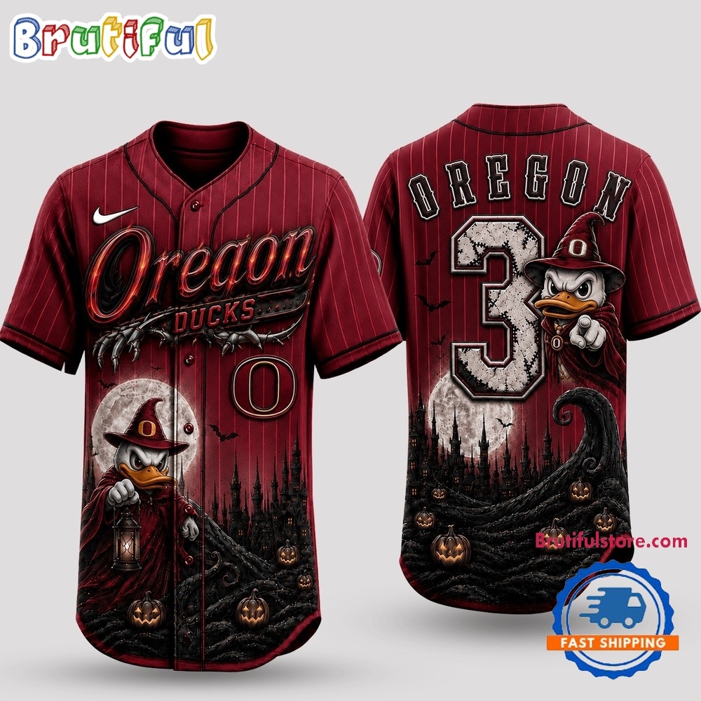 Oregon Ducks 2026 Ncaa Spooky Mascot Halloween Personalized Baseball Jersey Shirt