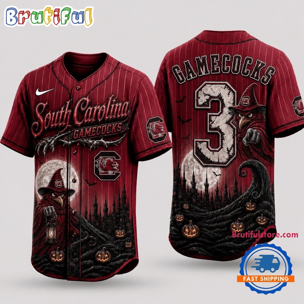 South Carolina Gamecocks 2026 Ncaa Spooky Mascot Halloween Personalized Baseball Jersey Shirt