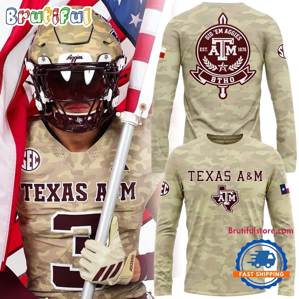 Texas A&M Aggies 2026 Honor & Support Camo Long Sleeve Shirt