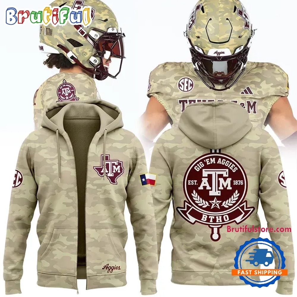 Texas A&M Aggies 2026 Honor & Support Camo Zip Hoodie
