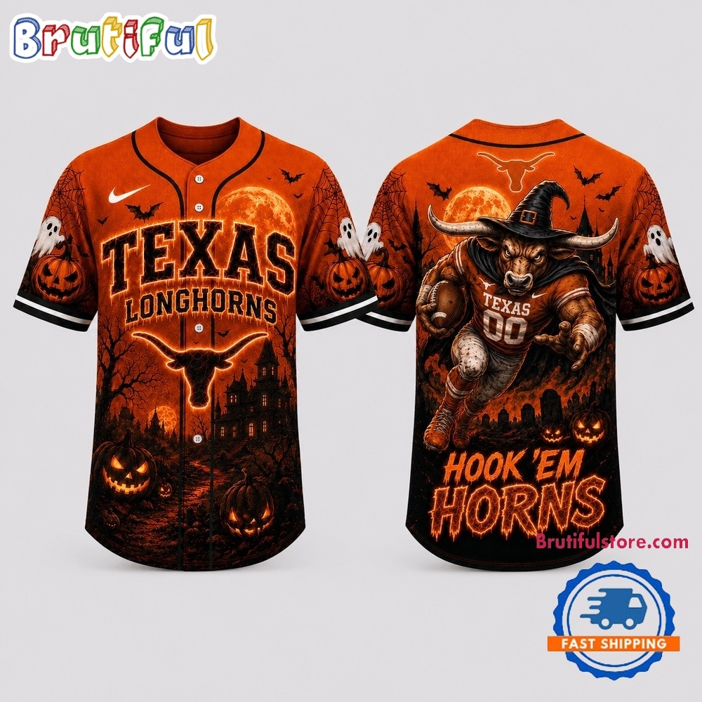 Texas Longhorns Ncaa Haunted Night Halloween Baseball Jersey Shirt