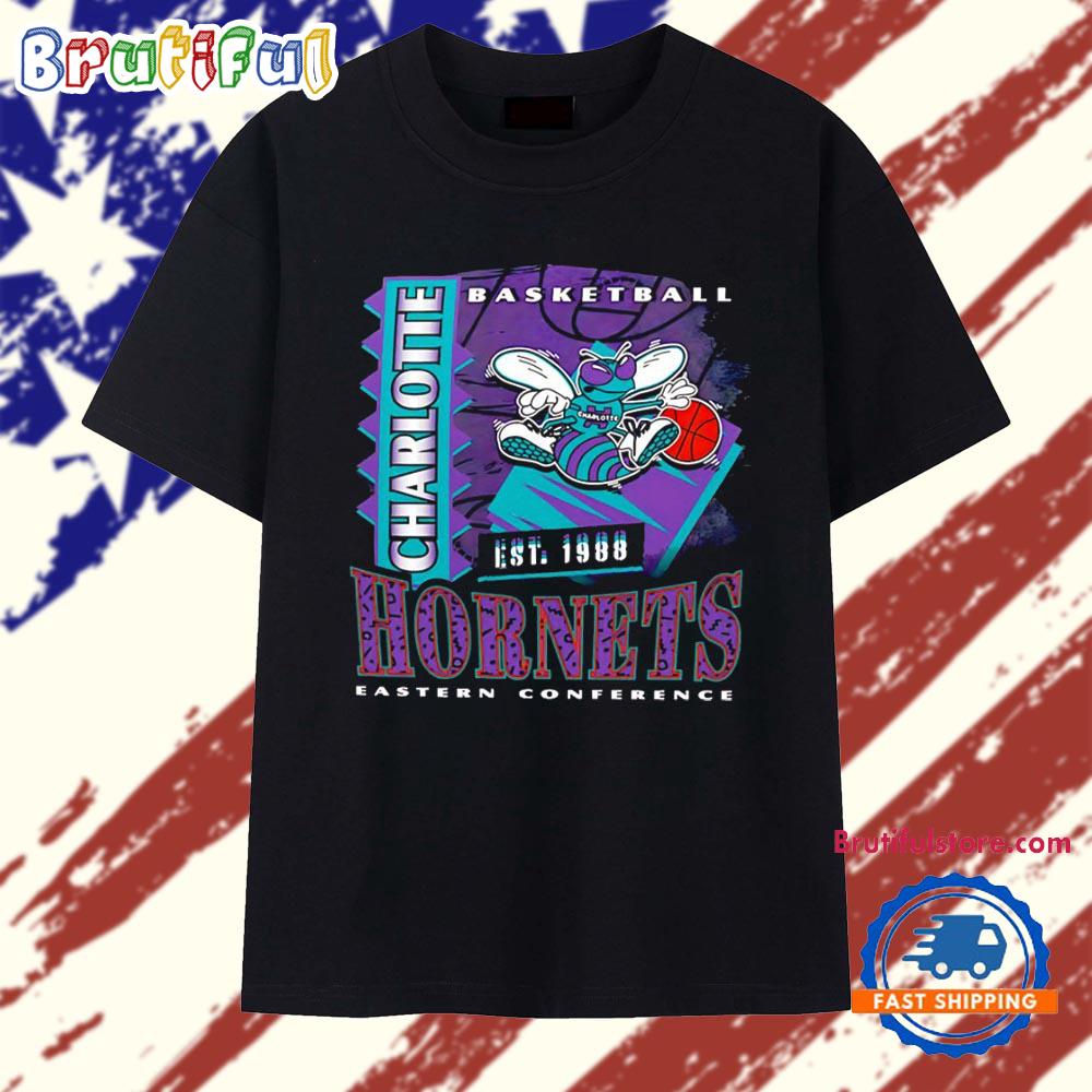 Vintage Charlotte Hornets Basketball Est 1988 Eastern Conference T Shirt