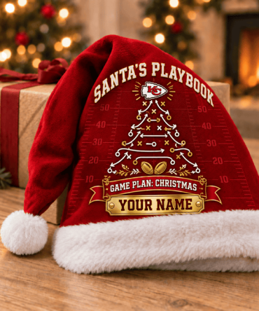 Kansas City Chiefs ,Santa’S Playbook Nfl Santa Hat Custom Name Christmas Gift For Fan - Limited Edition