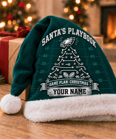 Philadelphia Eagles ,Santa’S Playbook Nfl Santa Hat Custom Name Christmas Gift For Fan - Limited Edition