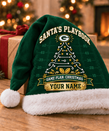 Green Bay Packers ,Santa’S Playbook Nfl Santa Hat Custom Name Christmas Gift For Fan - Limited Edition
