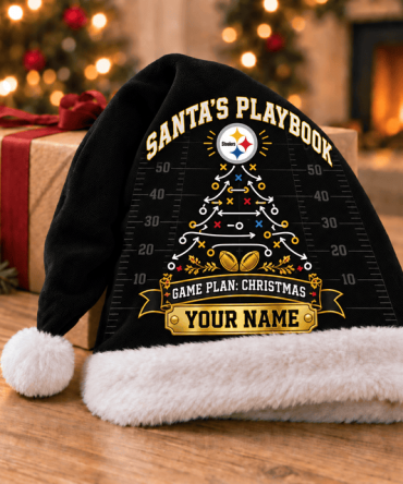 Pittsburgh Steelers ,Santa’S Playbook Nfl Santa Hat Custom Name Christmas Gift For Fan - Limited Edition