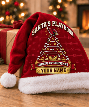 Arizona Cardinals ,Santa’S Playbook Nfl Santa Hat Custom Name Christmas Gift For Fan - Limited Edition