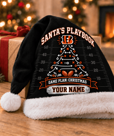 Cincinnati Bengals ,Santa’S Playbook Nfl Santa Hat Custom Name Christmas Gift For Fan - Limited Edition