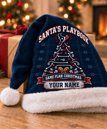 Houston Texans ,Santa’S Playbook Nfl Santa Hat Custom Name Christmas Gift For Fan - Limited Edition