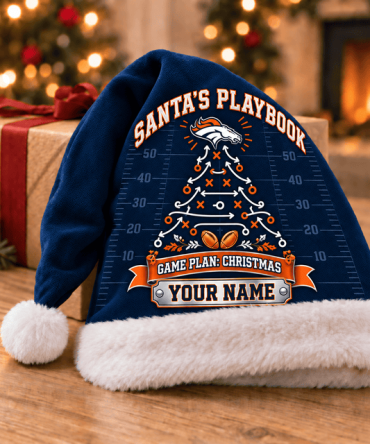 Denver Broncos ,Santa’S Playbook Nfl Santa Hat Custom Name Christmas Gift For Fan - Limited Edition