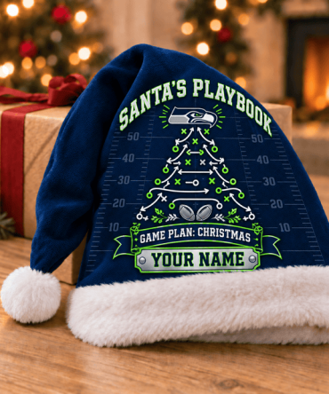 Seattle Seahawks ,Santa’S Playbook Nfl Santa Hat Custom Name Christmas Gift For Fan - Limited Edition