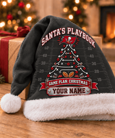 Tampa Bay Buccaneers ,Santa’S Playbook Nfl Santa Hat Custom Name Christmas Gift For Fan - Limited Edition