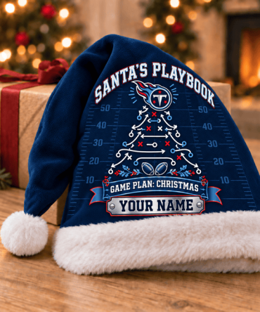 Tennessee Titans ,Santa’S Playbook Nfl Santa Hat Custom Name Christmas Gift For Fan - Limited Edition