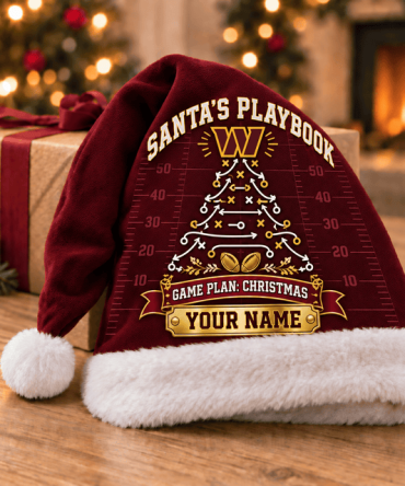 Washington Commanders ,Santa’S Playbook Nfl Santa Hat Custom Name Christmas Gift For Fan - Limited Edition