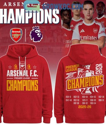 2026 Premier League Arsenal Champions Hoodie T-Shirt