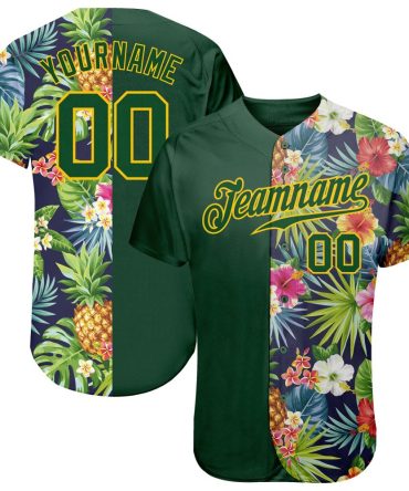 Custom 3D Pattern Design Tropical Pattern With Pineapples Palm Leaves And Flowers Baseball Jersey, Gift For Baseball Fans