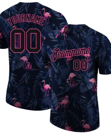 Custom 3D Pattern Design Flamingo Performance T-Shirt, For Football, Baseball, Hockey, Basketball, Softball & Rugby Fans